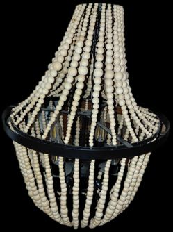 Wood Beaded chandelier Light fixture decorative