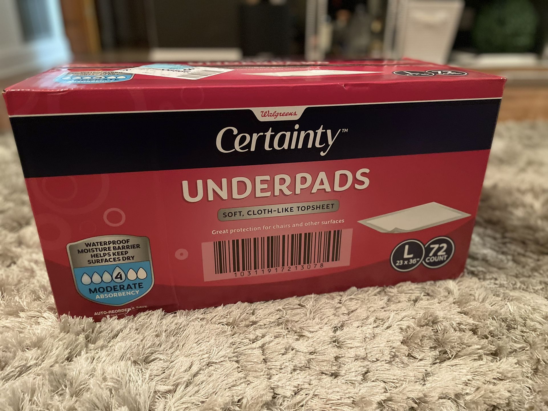 Certainty Underpads (Walgreens) L 72 Count