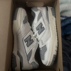 New Balance 550 White Grey, Size 9 1/2