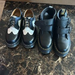 Doc Marten Devon Heart Platform Boot Size 6 Black Leather Dr Martin Docs New HTF