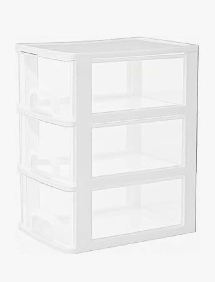New medium size clear plastic storage.