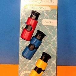 3 pc Bag Clips Value Set Food Fruit Bread Bag Cinch Non-Slip Squeeze & Lock NEW