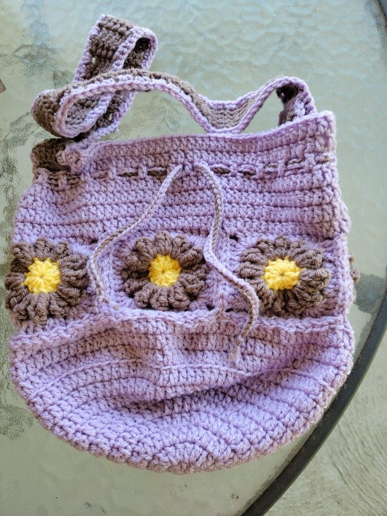 hand crocheted purse, bag or tote