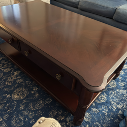 Vintage Solid Wood Coffee Table with drawers