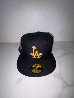 New Era 59FIFTY Los Angeles Dodgers Black/Gold World Series Cap Hat 7 1/8