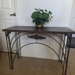 Wood & wrought Iron Consol Table