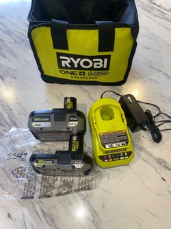 Ryobi 18v Lithium-Ion Starter Kit with (1) 2.0 Ah Battery, (1) 4.0 Ah Batterry, and Charger
