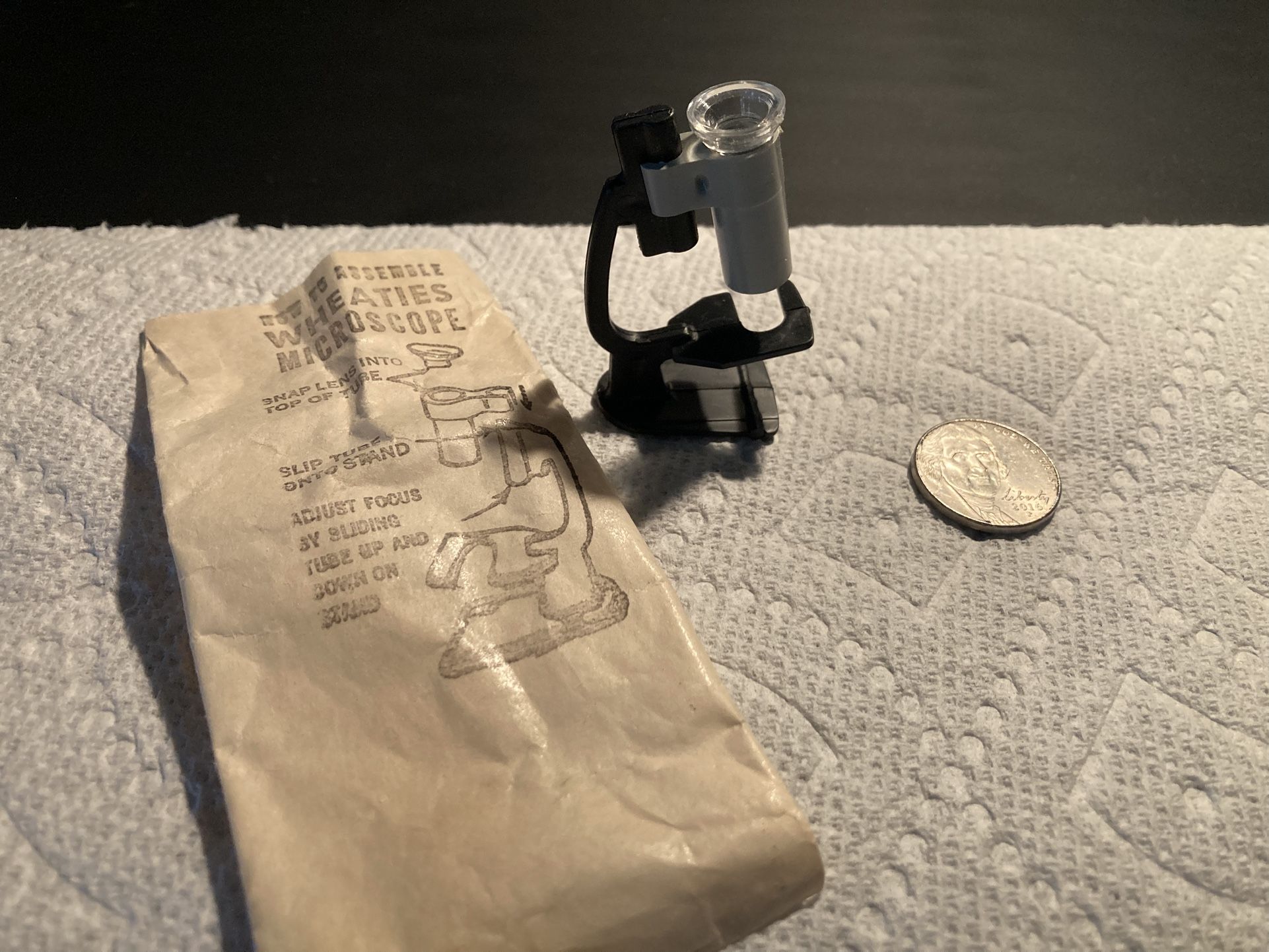 Wheaties Cereal Box Toy Premium Prize Microscope Vintage 1950's (Johnstown Ohio)