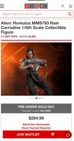 Rain Hot Toys Alien Romulus MMS793