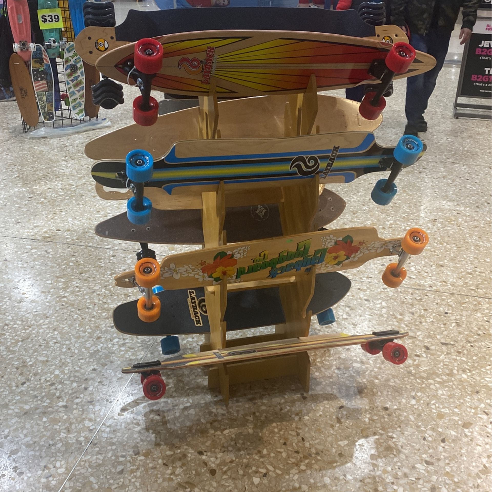 Pin Tail Longboards 38” Clear Tape On Sale Free Penny Boar Deck With