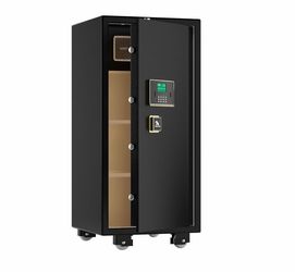 1944  5.9 Cu.ft Large Heavy Duty Safe Box, Big Home Security with Double Safety Key Lock, Adjustable Shelves, Anti-Theft Alarm System, Removable Wheel