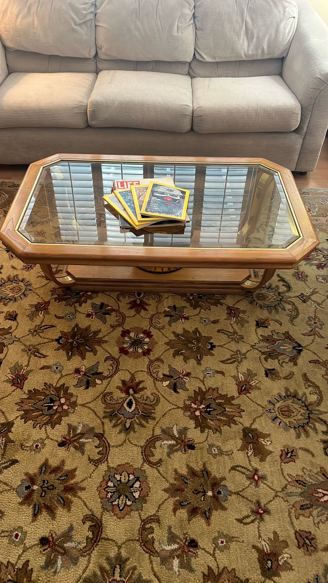 Coffee Table Oak And Glass