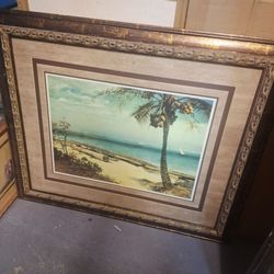 Large Framed Canvas with Wood Frame