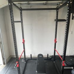 TDS Cage With Tons Of Accessories + 35 Lbs PR Cross Training Bar + Bench 