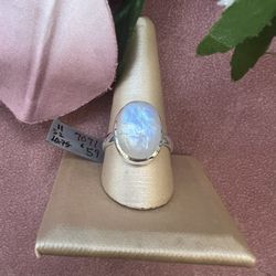Moonstone Ring In Sterling Silver, Size 11