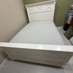 White Twin Bed Frame w/ X Design