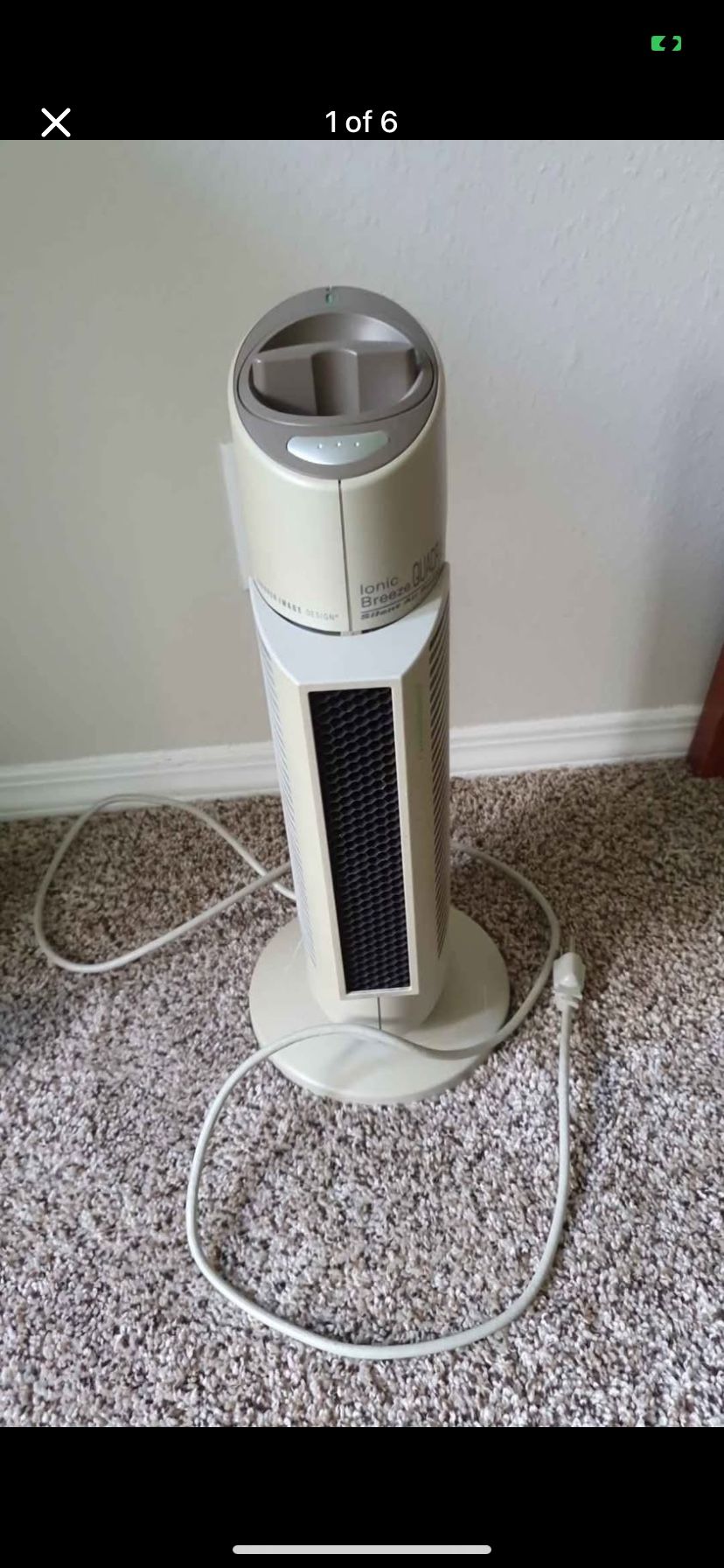 Sharper Image Ionic Breeze Quadra Silent Air Purifier