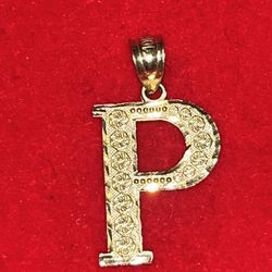 10k Solid Gold “ P “ Pendant 