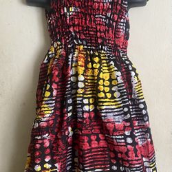 African New Ankara Sleeveless Strap Dress For Young Girls 