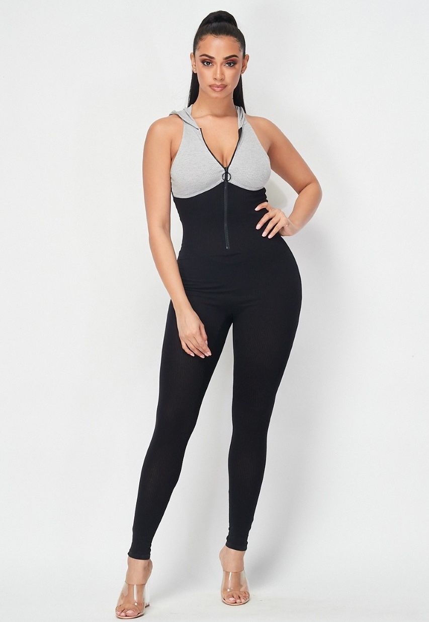 Bodysuit With Hoodie.