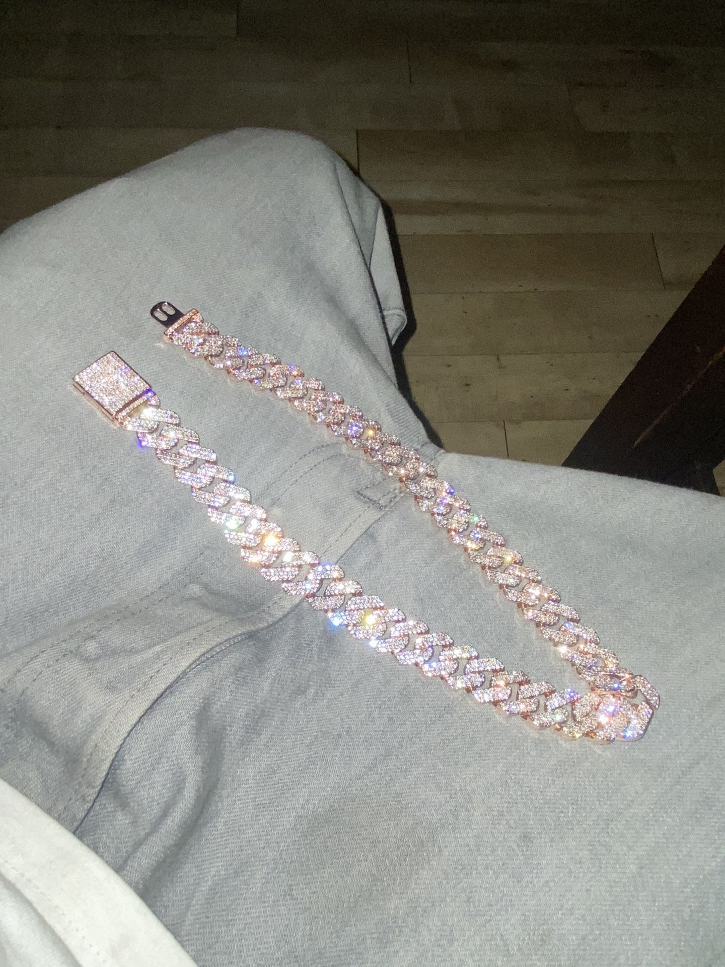 Moissanite Cuban Link Rose Gold Plated