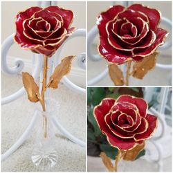 New Romantic Gift Home Decor- Gold Dipped Rose-Cut Glass Vase