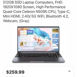 Naclud 15.6 Inch Laptop 12GB 