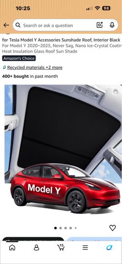 Glass roof sunshade for Tesla Model Y