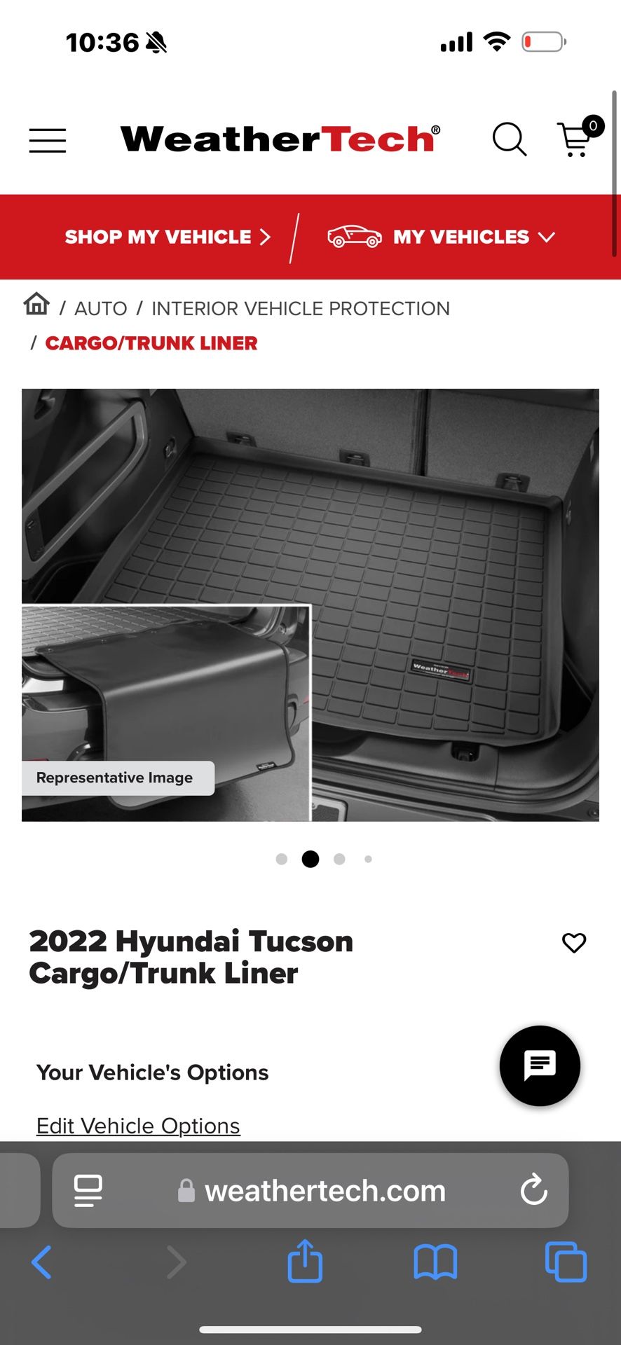 2022 Hyundai Tucson WeatherTech Cargo/Trunk Liner