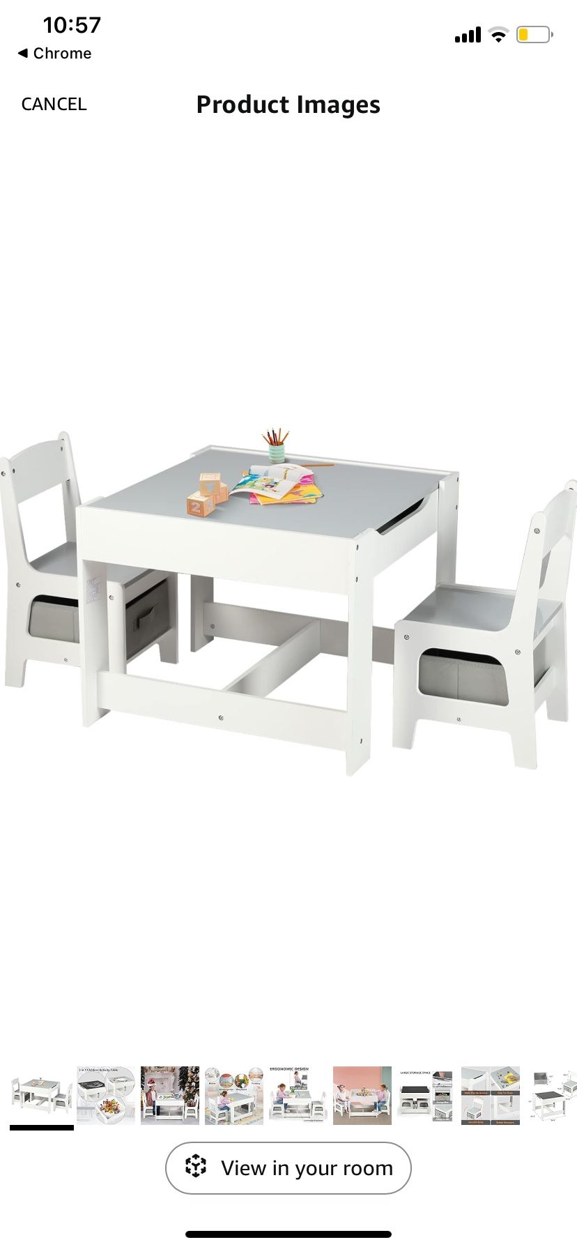 Desk With Chairs And Chalkboard.