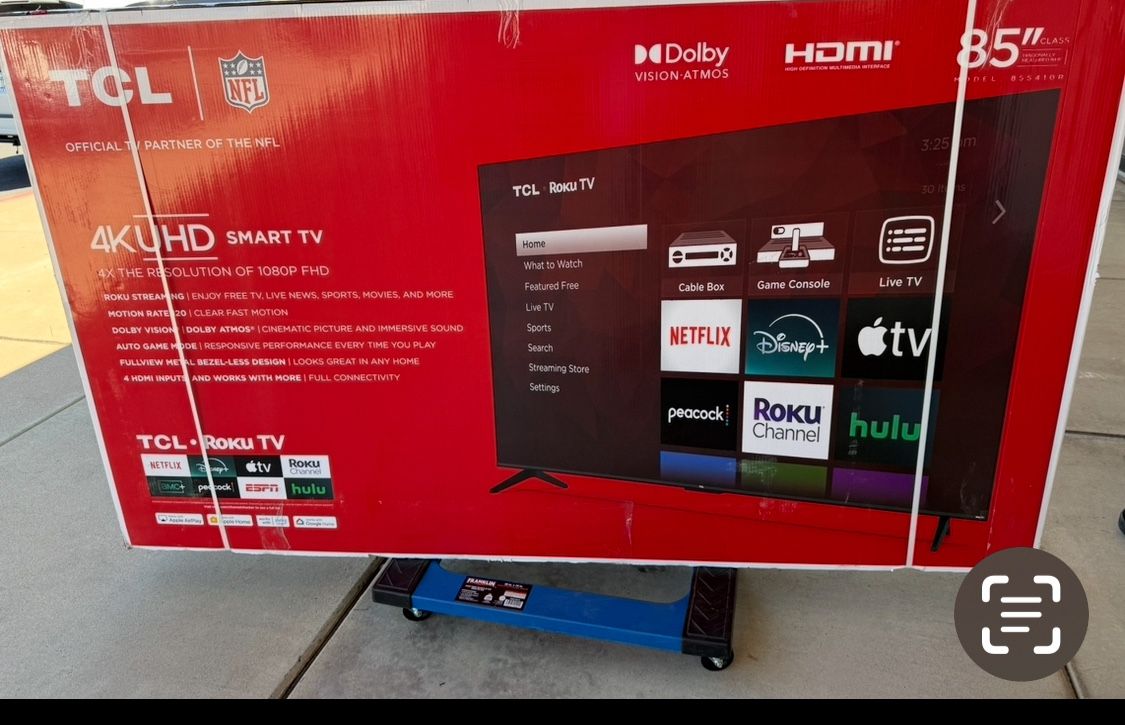 85 Tv tcl Smart 4k Hdtv $55 down on financing free delivery six month warranty