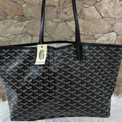 Goyard Saint Louis Tote Bag In Black With Pouch