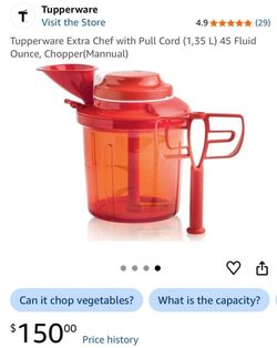 Tupperware Extra Chef with Pull Cord 1.35L / 45 oz — Blue & Clear
