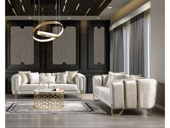 Diamond Ivory 2-Piece Living Room Set