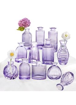 Glass Bud Vases (12ct - PURPLE)