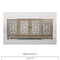 70" Mirrored Console- Dinning Cabinet- Vintage Silver -champagne Color