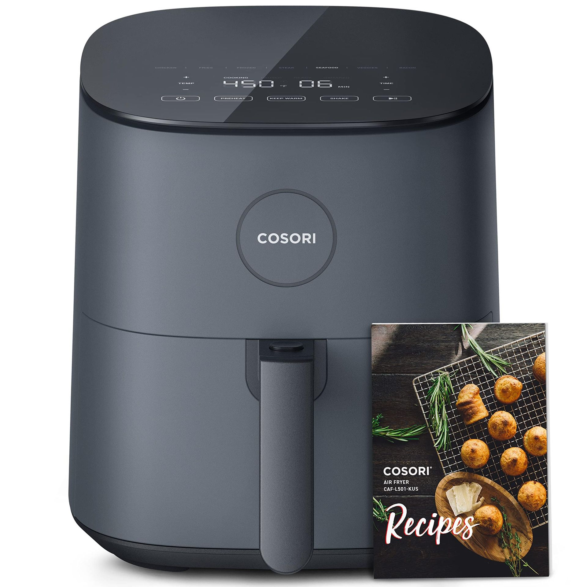 COSORI Air Fryer Pro LE 5-Qt Airfryer, Quick and Easy Meals, UP to 450℉, Quiet, 85% Oil less, 130+ Recipes , 9 Customizable Functions, SHAKE Reminder,