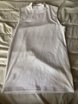 No Boundaries White Sleeveless Turtleneck
