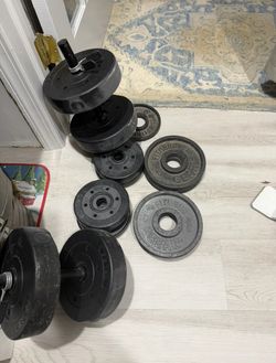 Weight dumbbells plates set with 2 set of bars .