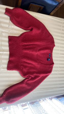 Fuzzy Red Long sleeved Blouse