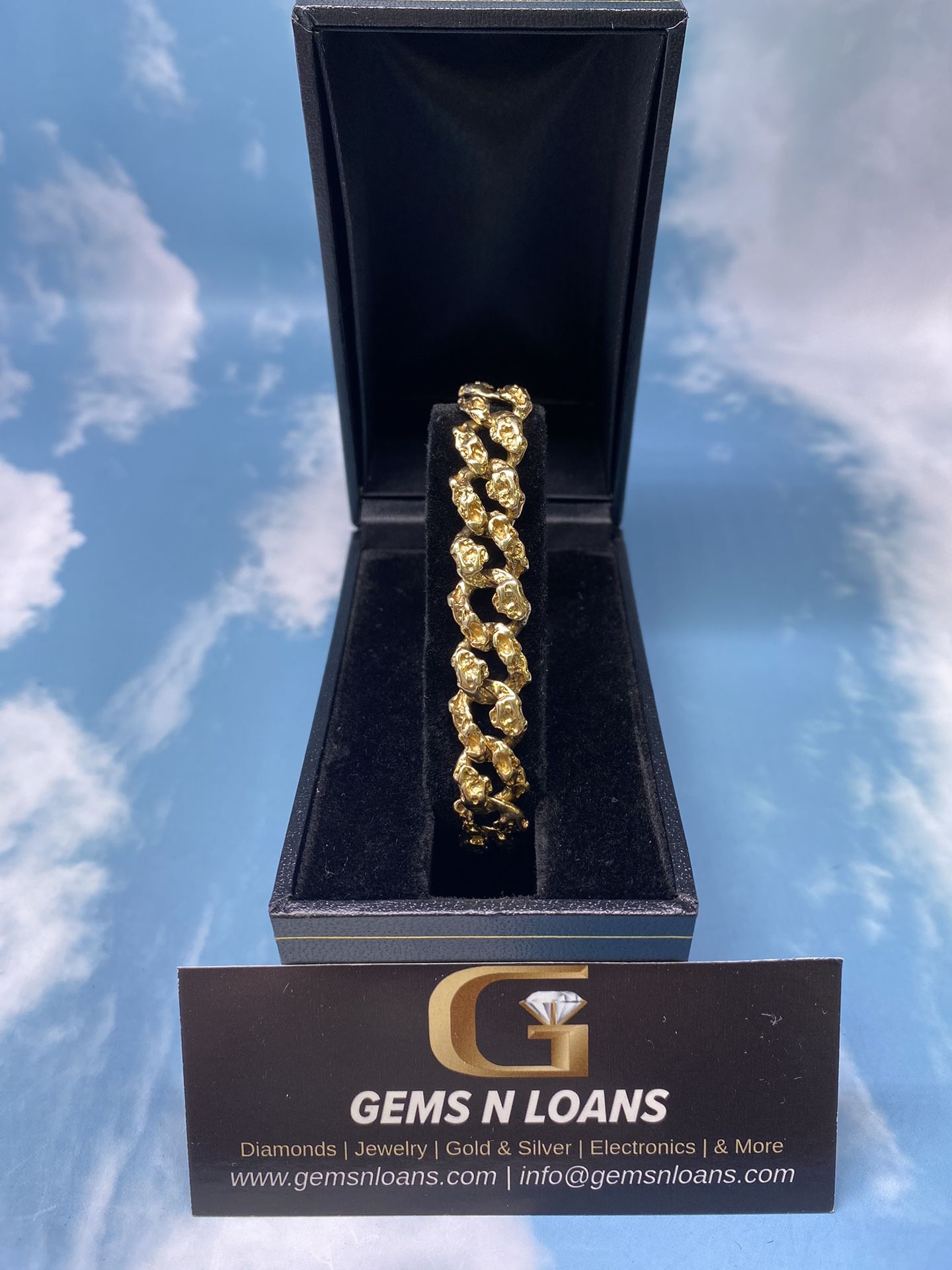 14K Curb nuggets Bracelets