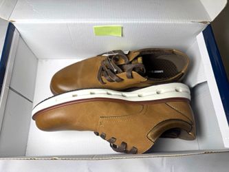 Lands' End Sport Oxford Men's Casual Shoes Cushioned Dark Tan/White US 8