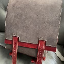 Medium Size Full Leather Backpack