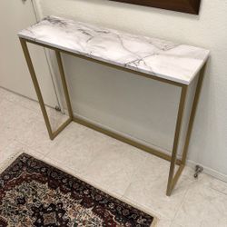 36” Faux Marble Modern Entryway / Sofa Console Table