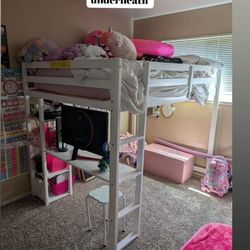 Full Size Loft Bed With Desk Underneath 