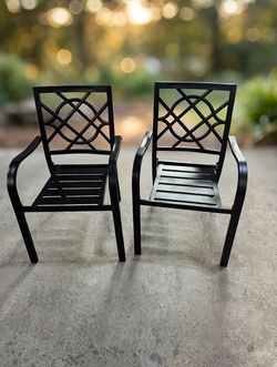 Outdoor Patio Dining Chairs Set of 2 with Cushions - Brand New, Fully Assembled
