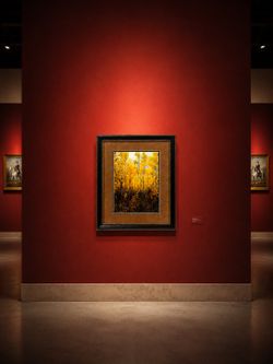 Framed Autumn Forest Wall Art – Yellow Tree Print