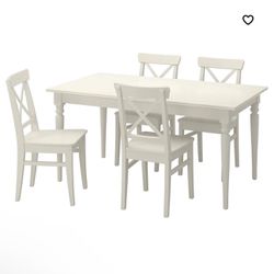 Kitchen Table And 4 Chairs With Chair Pads. IKEA 