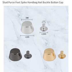 Framendino, 30 Pack Screw Back Rivets Metal Flat Head Stud Purse Feet Spike Handbag Nail Buckle Button Cap