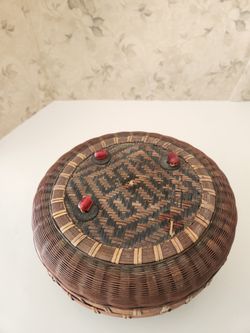 Vintage chinese sewing basket very old